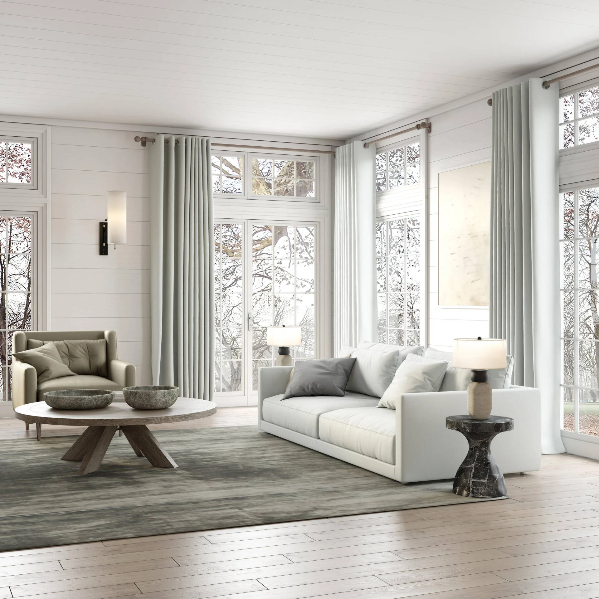 Draperie din lână Woolskin, material natural