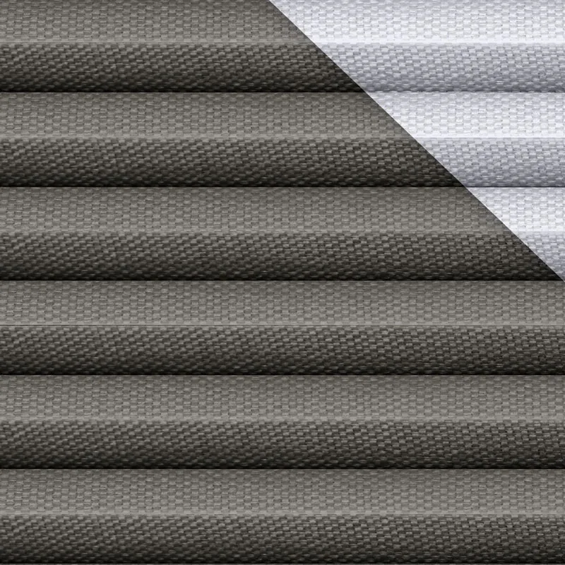 Țesătură plisată Nature 3816, gri, cu spate din aluminiu vizibil pe pliuri