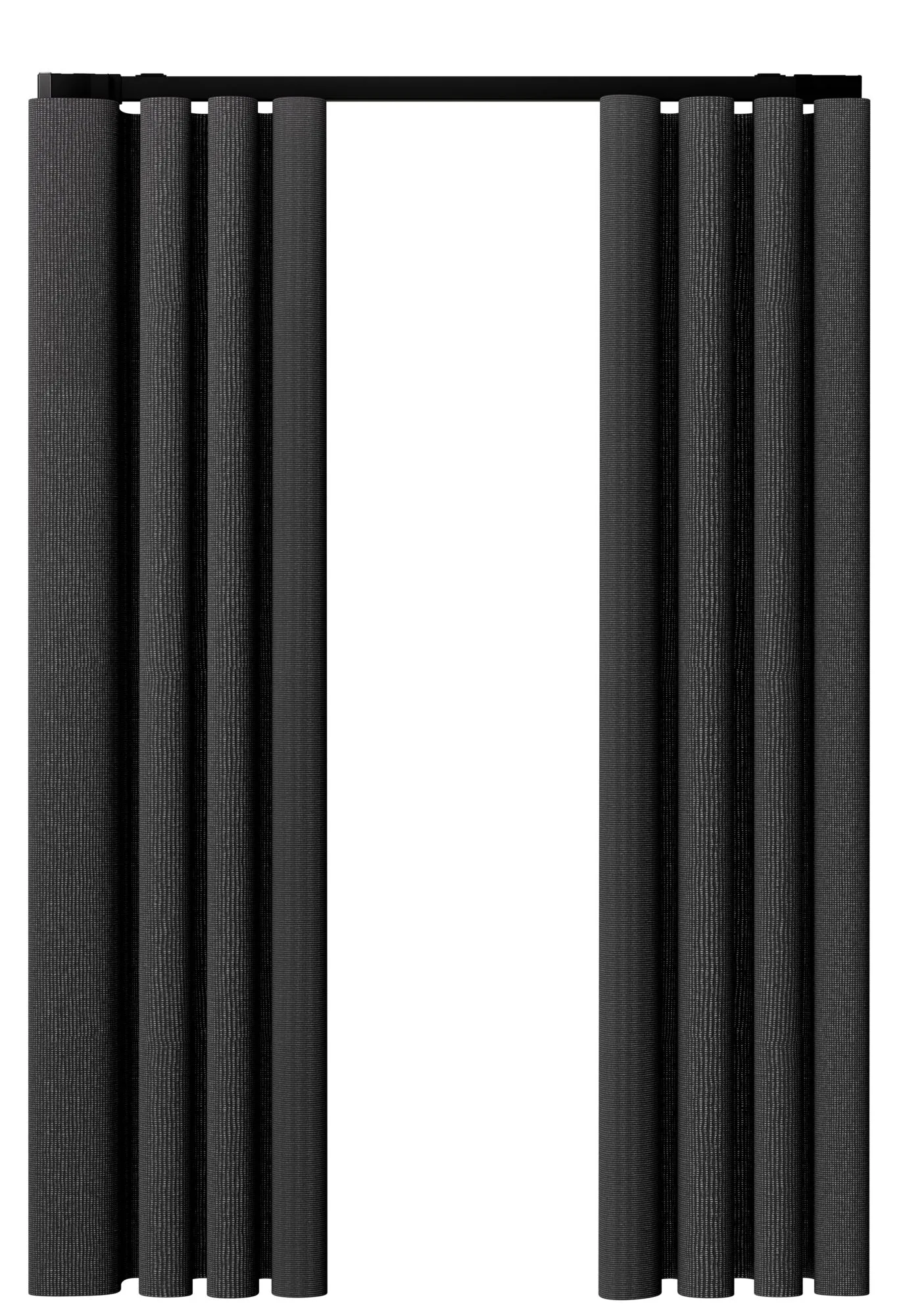 Șină electrică Motionblinds CM-57 neagră cu draperie Wave