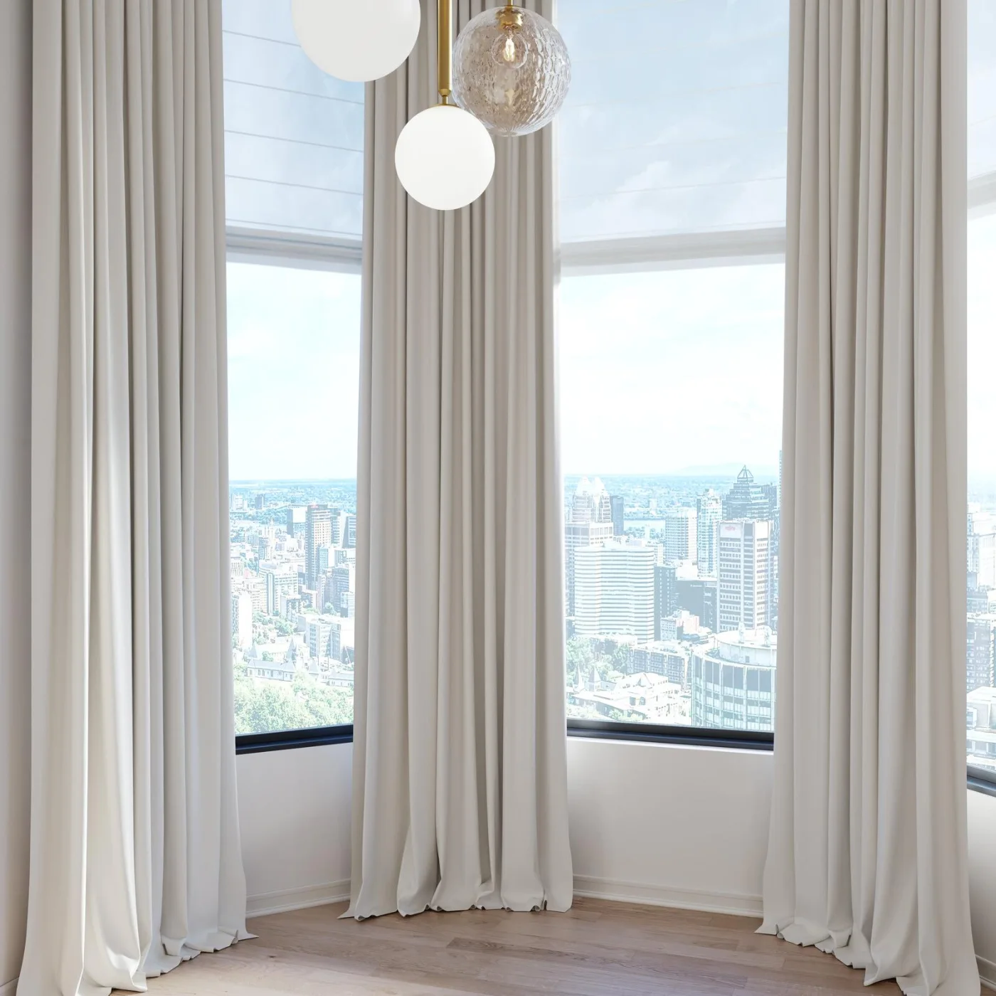 Draperie blackout Grand Noir 05 Sand, lăsată pe pardoseală