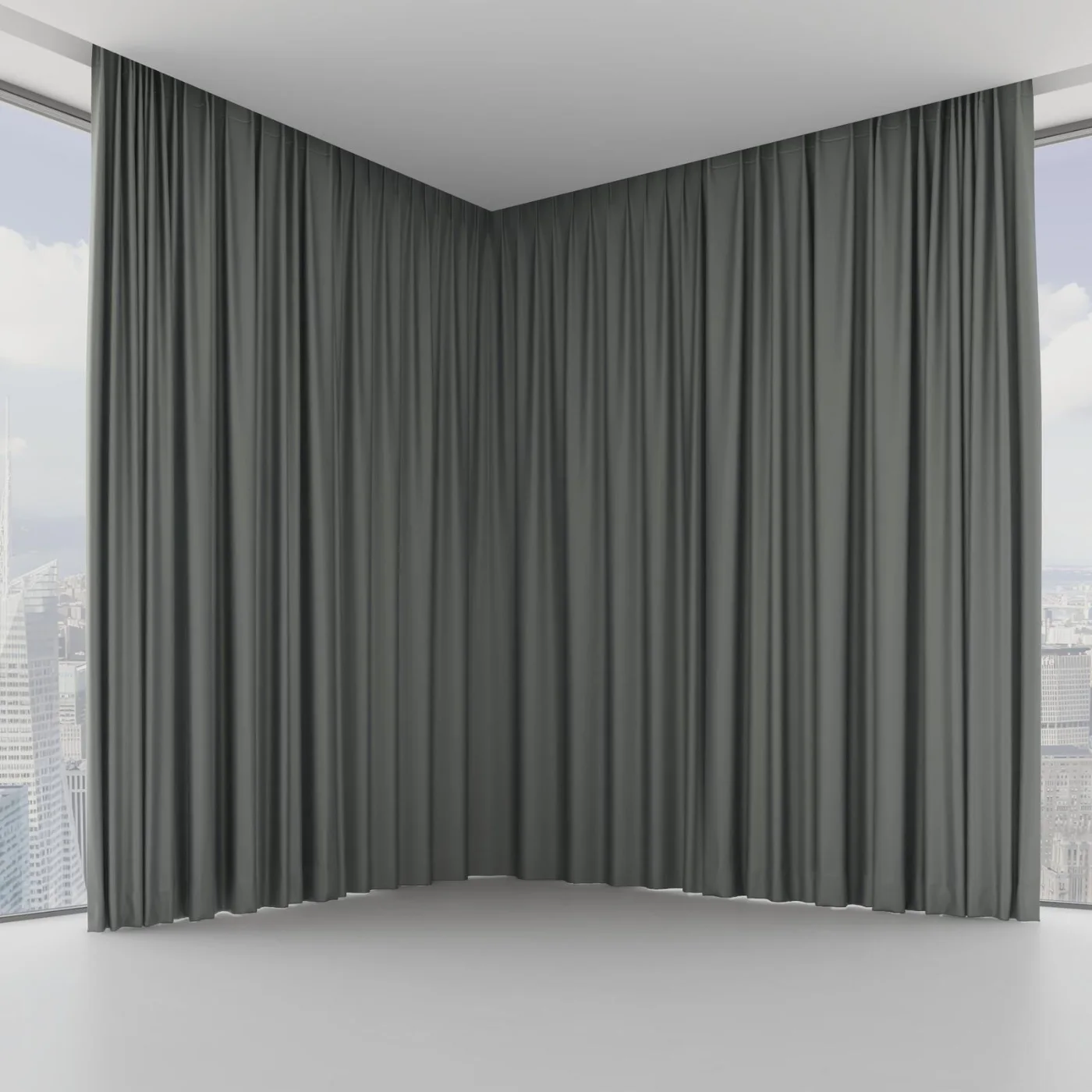 Draperie blackout Grand Noir 10 Lead, pe șină ascunsă în tavan
