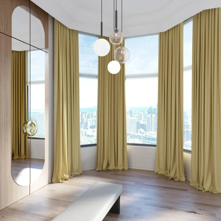 Draperie blackout Grand Noir 21 Gold, lăsată pe pardoseală