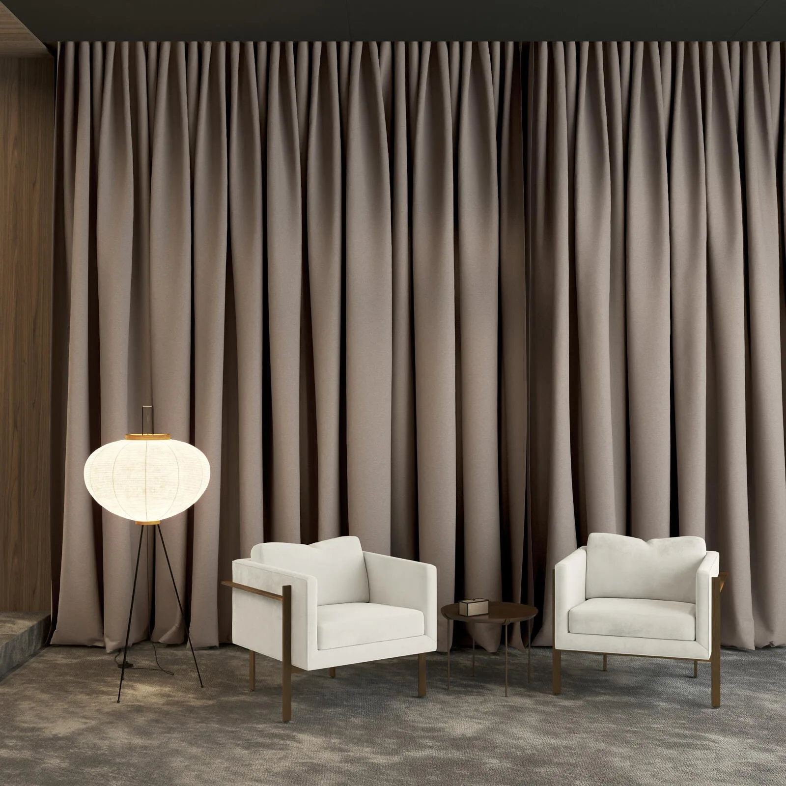 Draperii blackout Nightmoon într-un interior amenajat