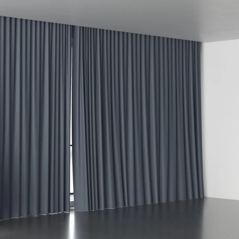 Draperie blackout Shadowmax albastru închis, pe colțul camerei