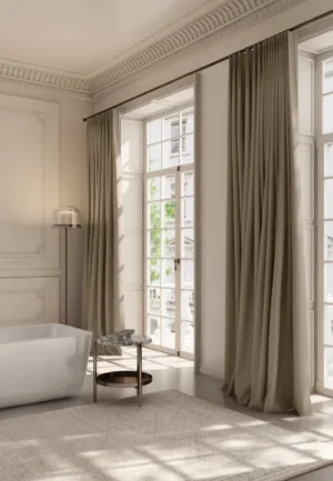 Draperii blackout Shadowmax bej, de la tavan la pardoseală