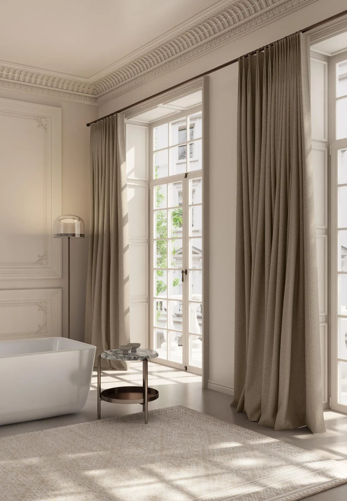 Draperii blackout Shadowmax bej, de la tavan la pardoseală