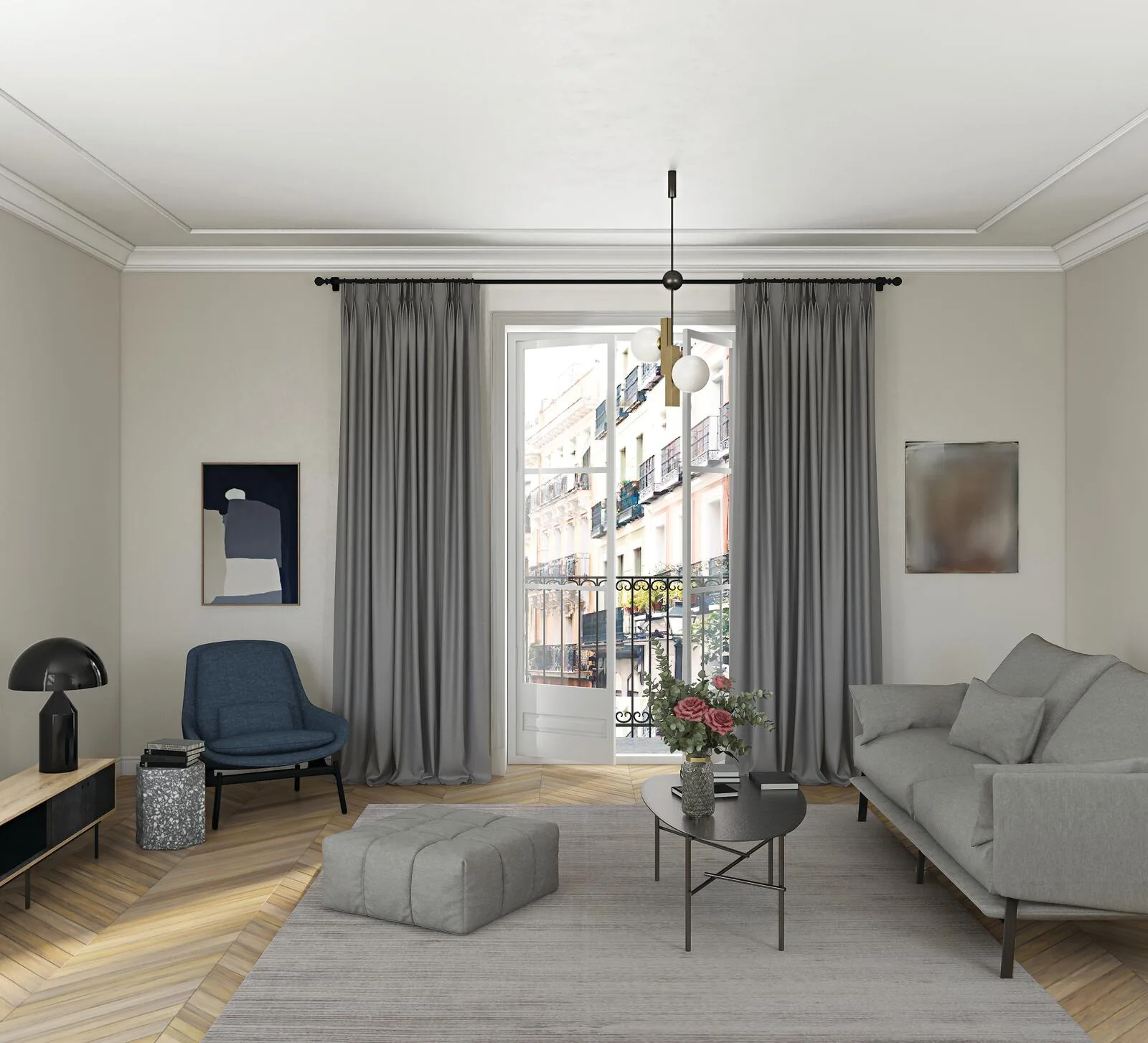 Draperii blackout Stellar într-un interior amenajat