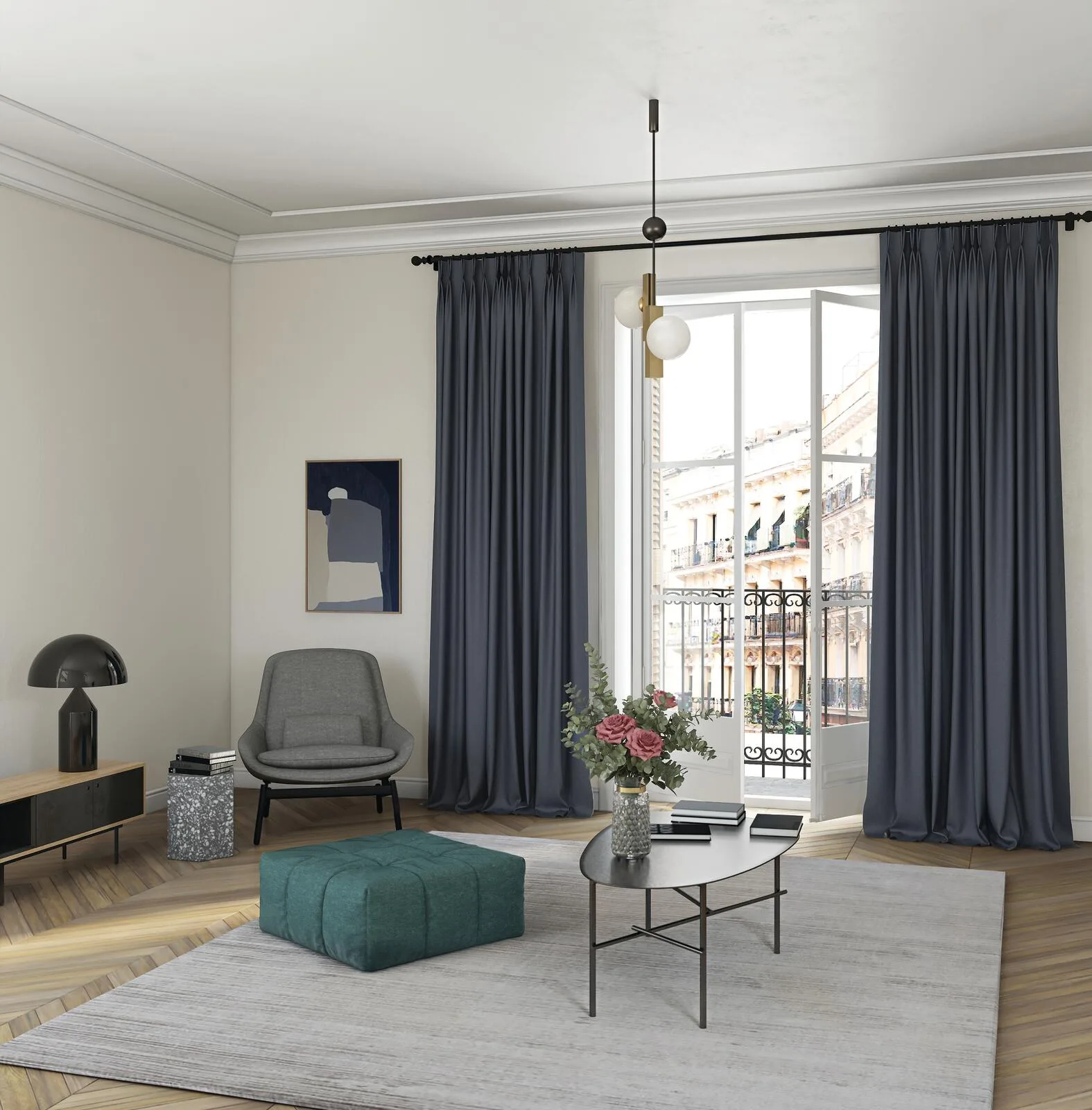 Draperii blackout Stellar într-un interior amenajat