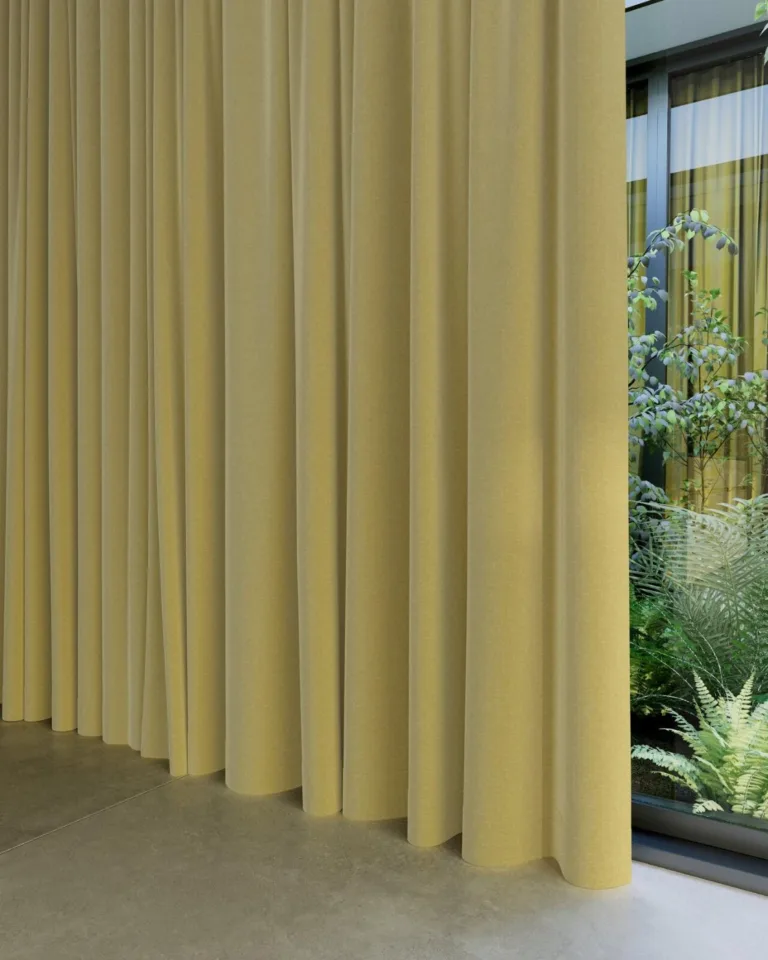 Draperie din catifea Coverlet 09 Straw, la fereastră