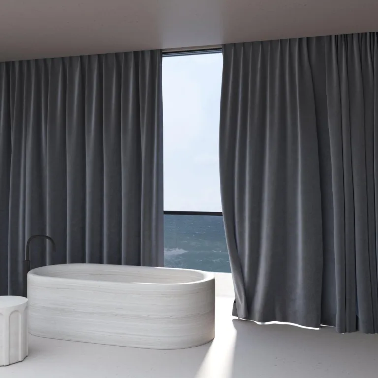 Draperie din catifea Coverlet 30 Charcoal, la fereastră