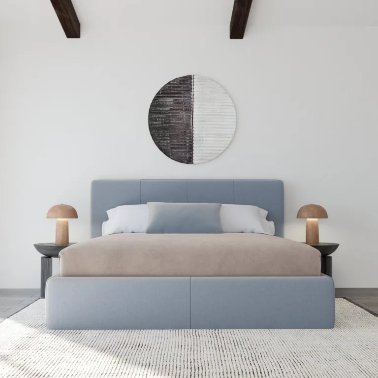 Draperie din catifea Deluxe 27 Sky, în dormitor