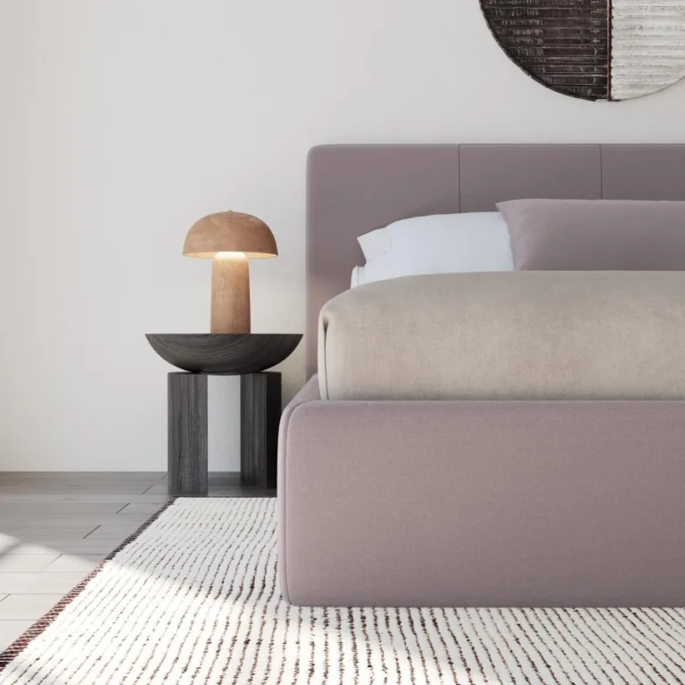 Draperie din catifea Deluxe 50 Orchid, în dormitor