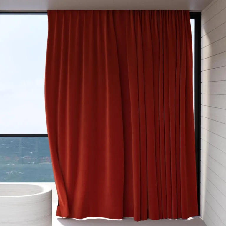 Draperie din catifea Giant 18 Sienna, la fereastră
