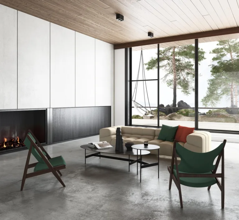 Draperii din catifea Heartland într-un interior amenajat
