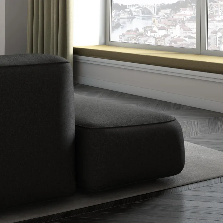 Draperii din catifea Rewind într-un interior amenajat