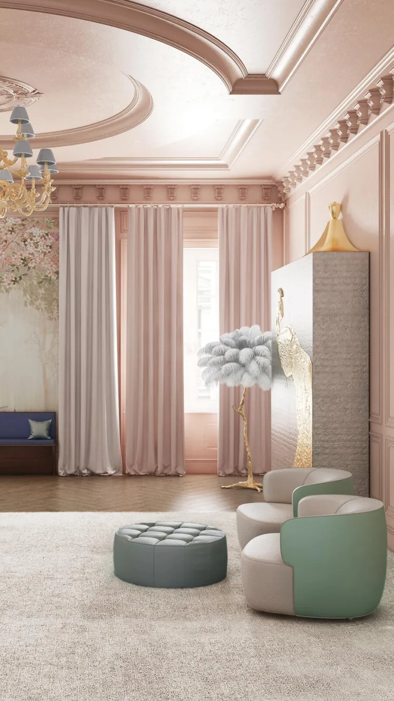 Draperii din catifea South Face într-un interior amenajat