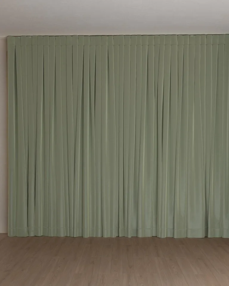 Draperie din catifea Velvelux 15 Pistachio, cu falduri wave