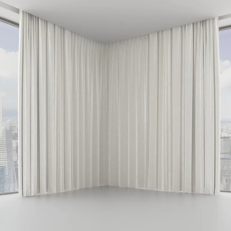 Draperie din catifea Velvelux 24 Ivory, pe șină ascunsă în tavan