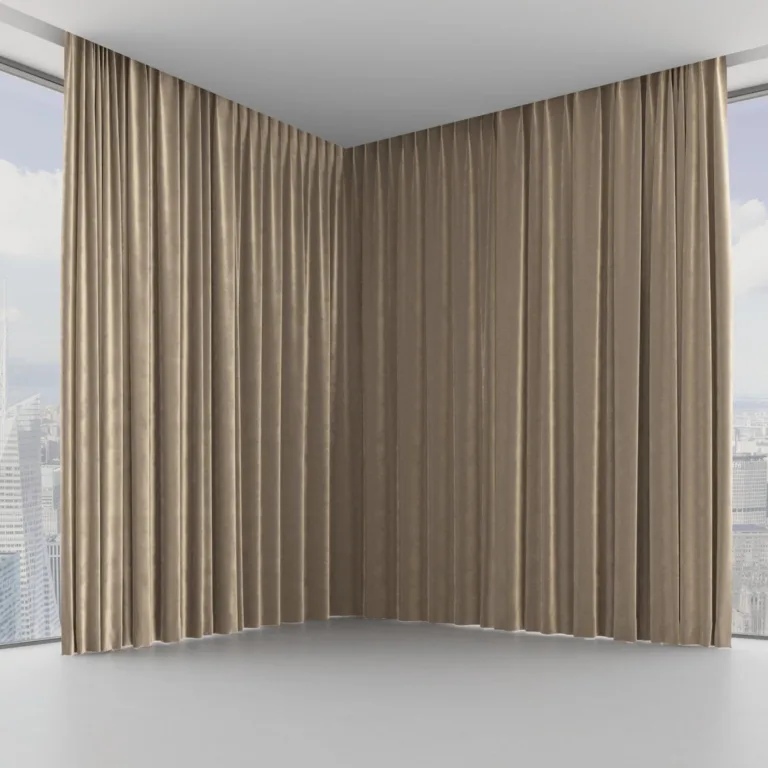 Draperie din catifea Velvelux 33 Pinecone, pe șină ascunsă în tavan