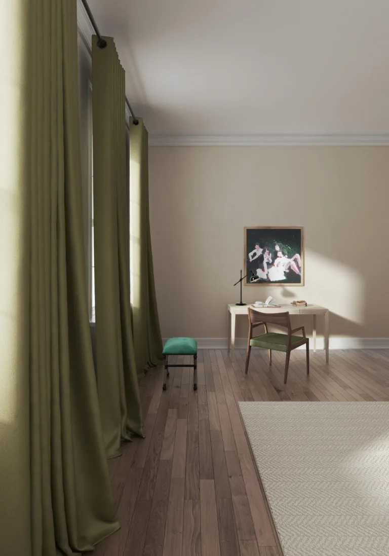 Falduri la draperia Lights Out, de aproape