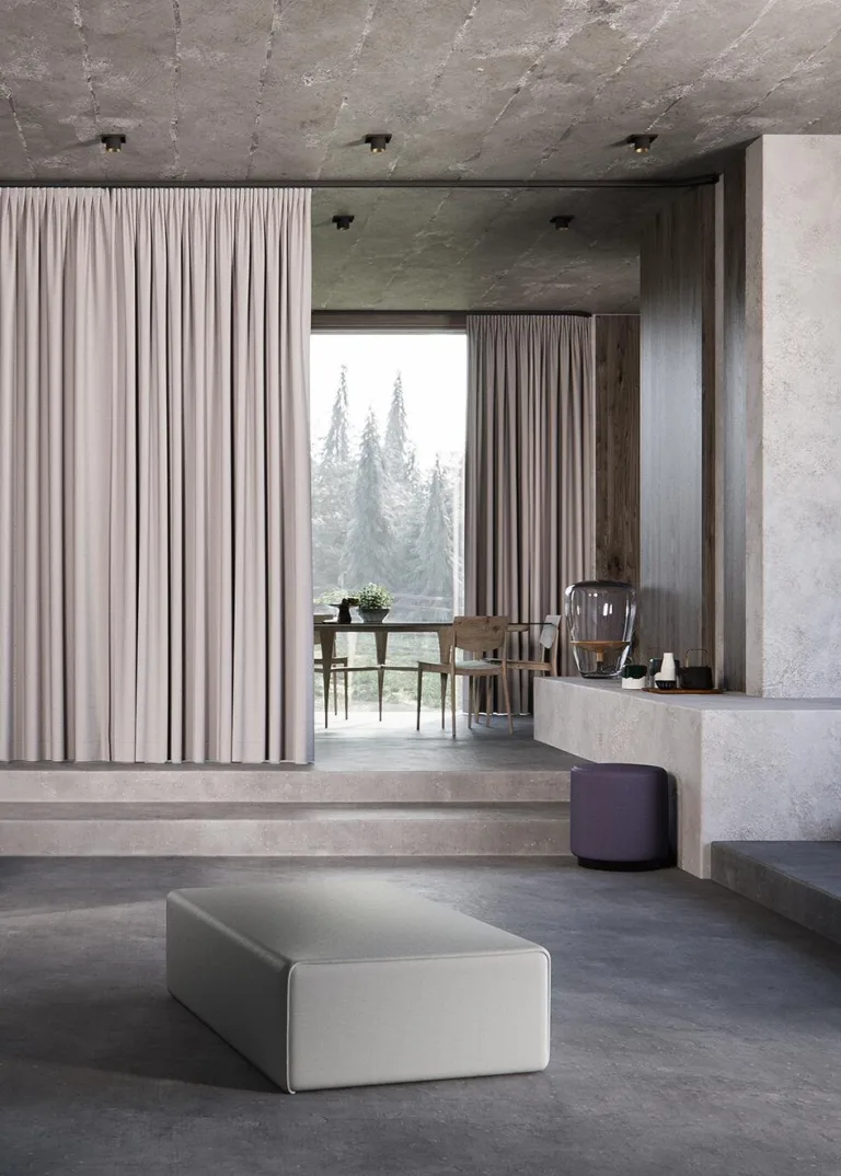 Draperii Maldives într-un interior amenajat