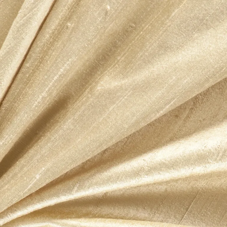 Mătase naturală Luxury 016 champagne, textura dupion de aproape