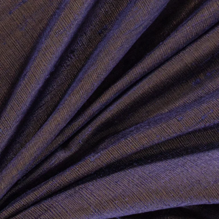 Mătase naturală Luxury 202 gentian, textura dupion de aproape
