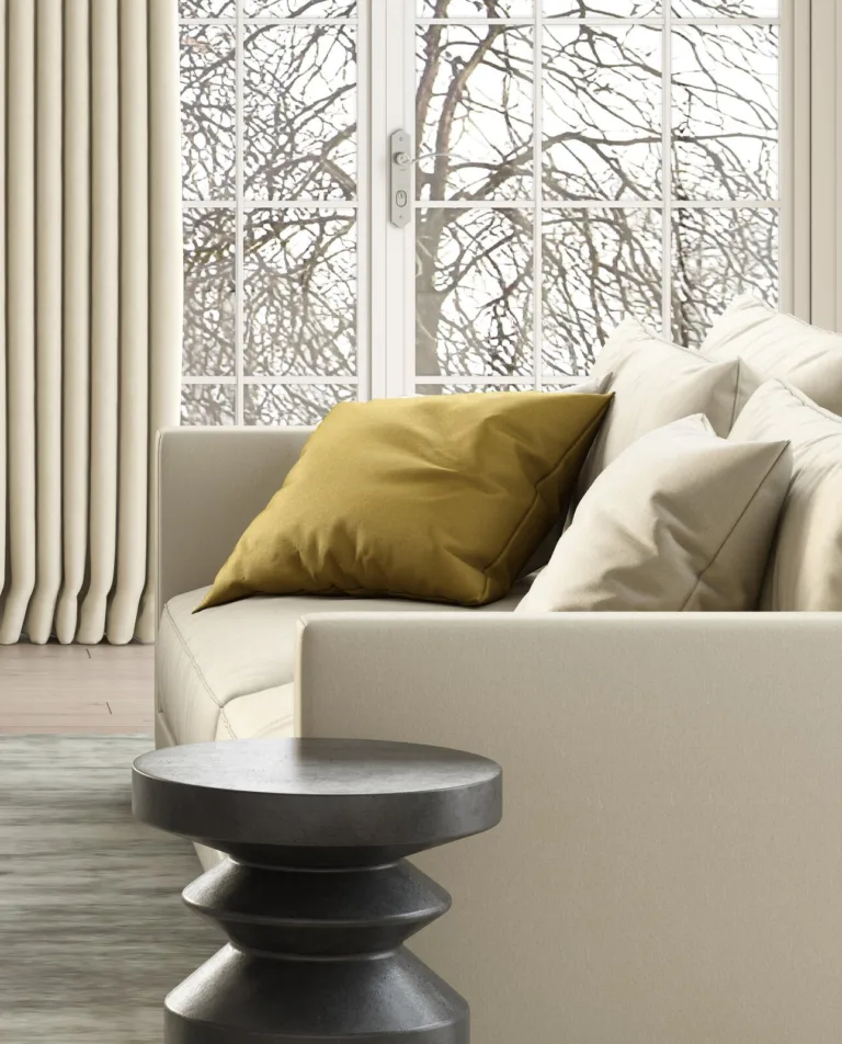 Draperii Woolskin într-un interior amenajat