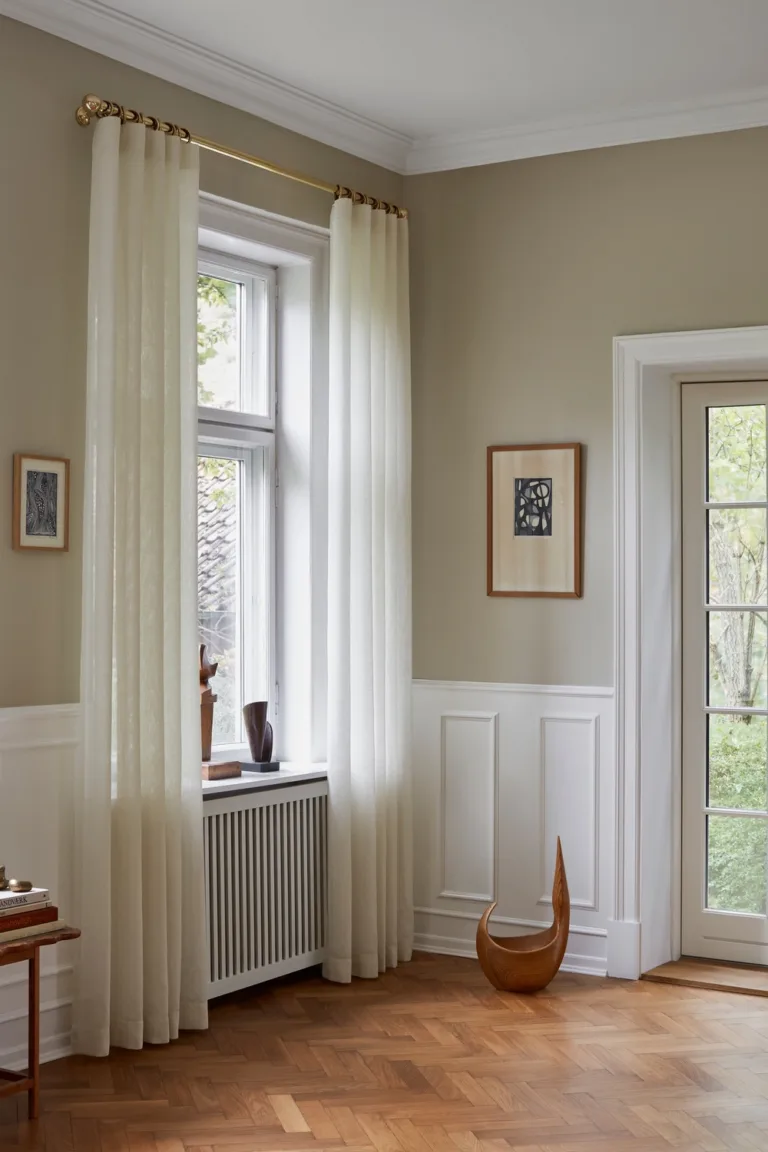 Perdele pe galerie într-un living clasic